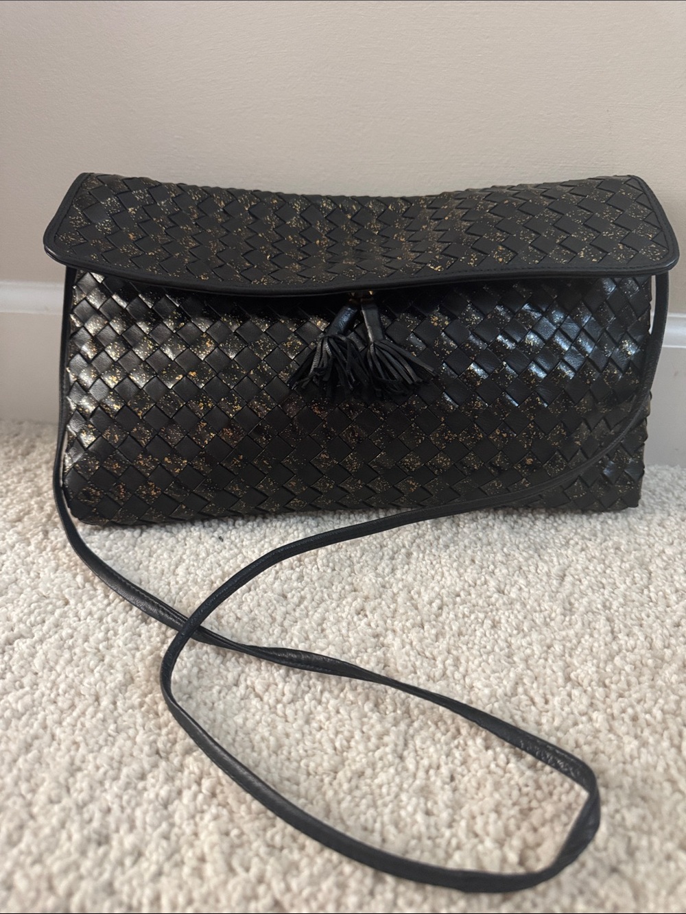 Desmo sparkly leather shoulder bag - Italy